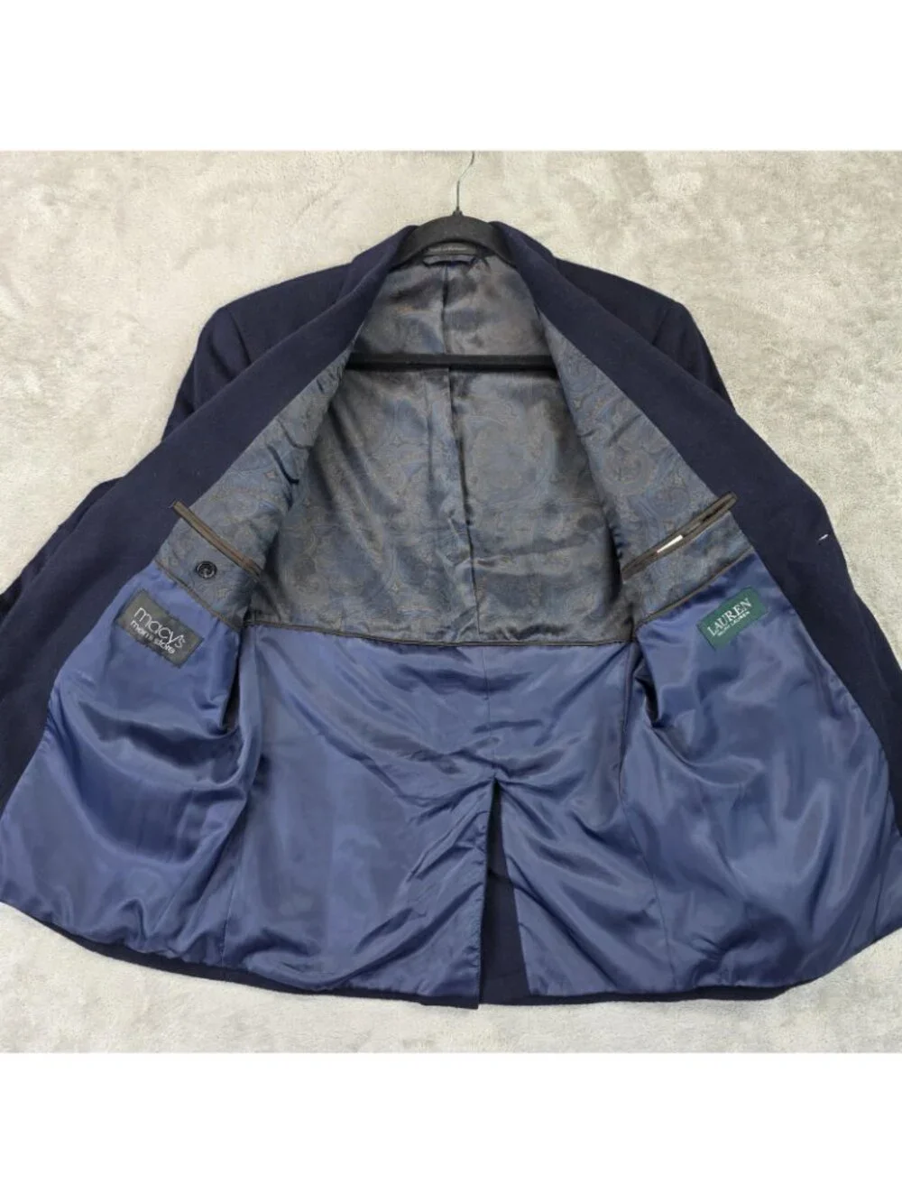 Lauren Ralph Lauren Blazer Mens 36S Blue Wool Silk Cashmere Sport Jacket Coat